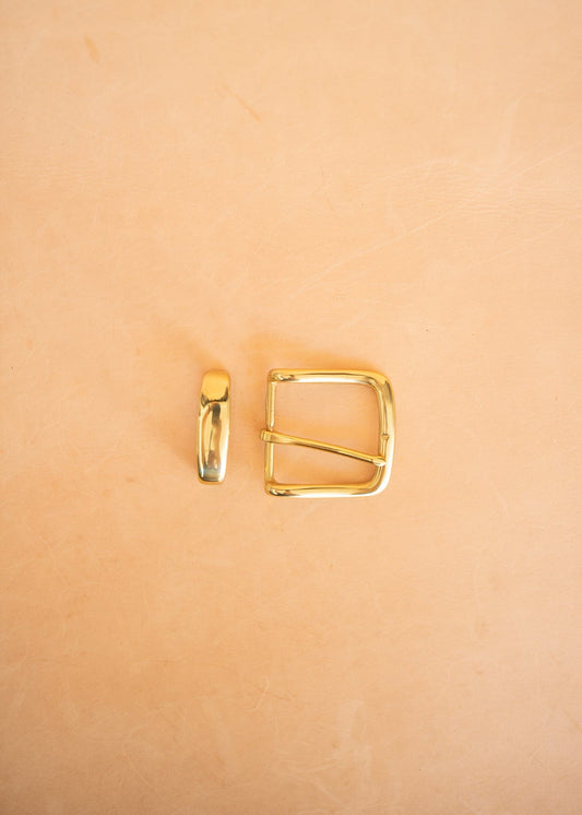 The Real McCaul Leathergoods Buckle Solid Brass Belt Buckle Set - 38mm - Gold Australian Made Australian Owned Solid Brass Belt Buckle Set - 38mm - Gold