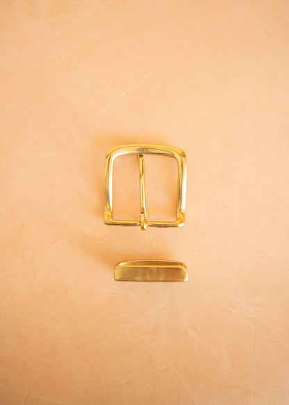 The Real McCaul Leathergoods Buckle Solid Brass Belt Buckle Set - 38mm - Gold Australian Made Australian Owned Solid Brass Belt Buckle Set - 38mm - Gold