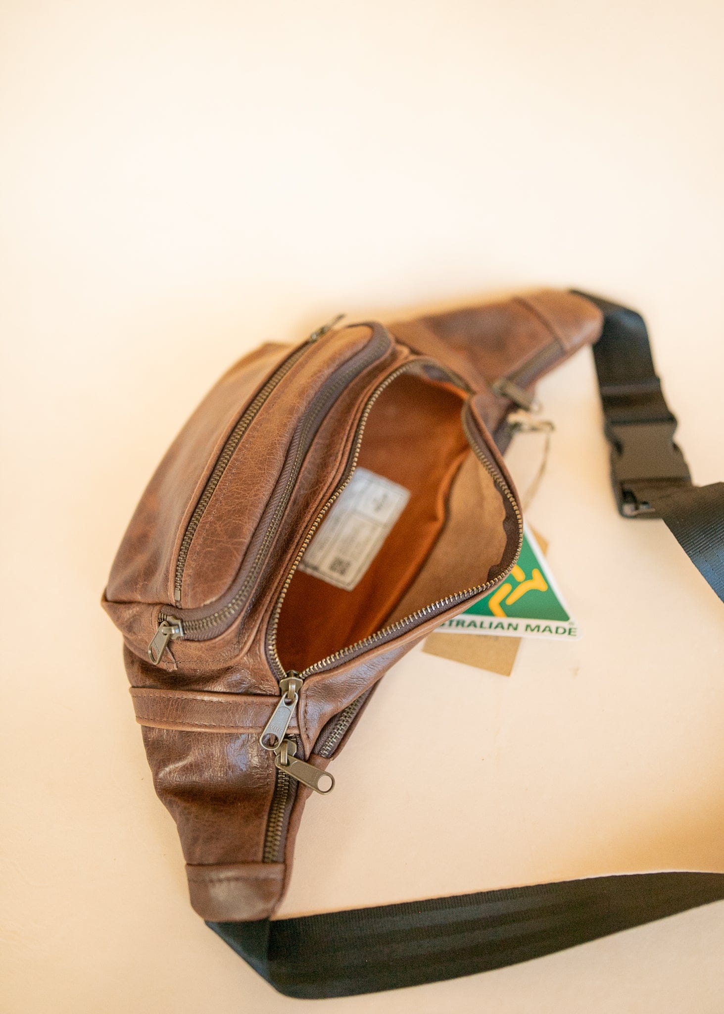 Deluxe Leather Bum Bag Handmade in Australia YKK Zips – The Real