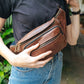 The Real McCaul Leathergoods Bum Bag Multi-Pocket Belt Bum Bag - Cowhide Australian Made Australian Owned Deluxe Leather Bum Bag Handmade in Australia YKK Zips