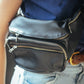 The Real McCaul Leathergoods Bum Bag Multi-Pocket Belt Bum Bag - Cowhide Australian Made Australian Owned Deluxe Leather Bum Bag Handmade in Australia YKK Zips