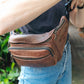 The Real McCaul Leathergoods Bum Bag Multi-Pocket Belt Bum Bag - Cowhide Australian Made Australian Owned Deluxe Leather Bum Bag Handmade in Australia YKK Zips
