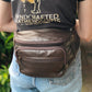 The Real McCaul Leathergoods Bum Bag Multi-Pocket Belt Bum Bag - Premium Kangaroo Australian Made Australian Owned Deluxe Leather Bum Bag Handmade in Australia YKK Zips