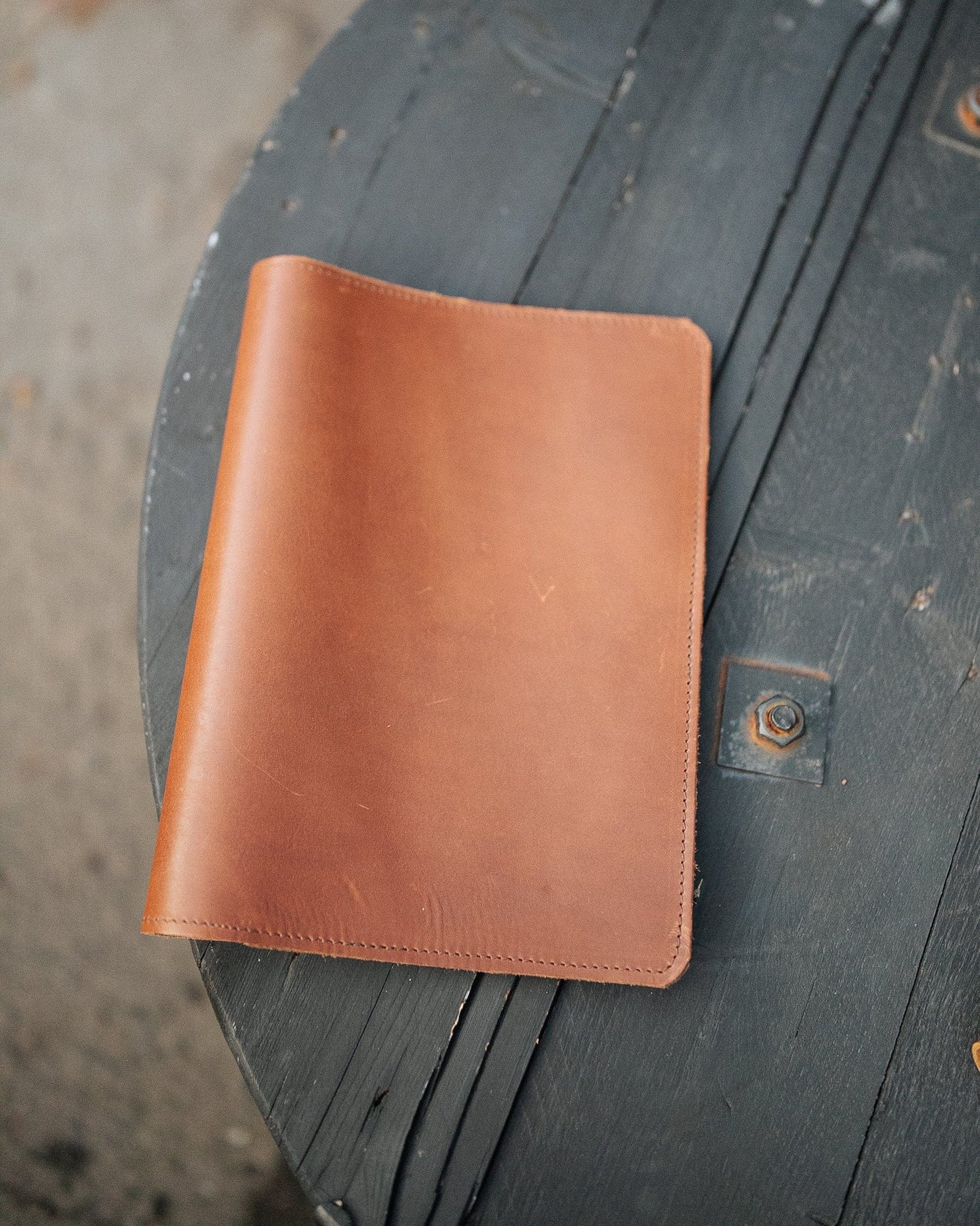 The Real McCaul Leathergoods Chestnut / Dark A4 Diary Journal Cover Australian Made Australian Owned Leather Rustic Book/Diary Cover Australian Made