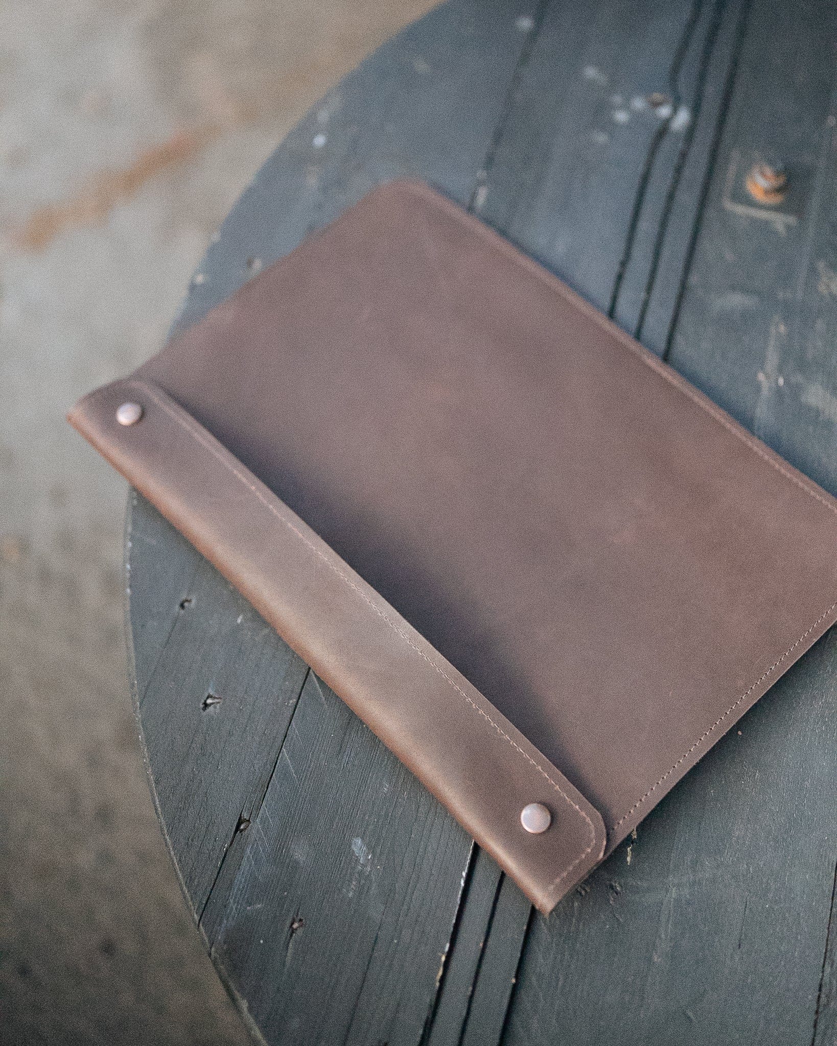 The Real McCaul Leathergoods Computer Accessories Dark Brown / Dark Sleeve Case for Tablet/Laptop - 15” - Horizontal Australian Made Australian Owned