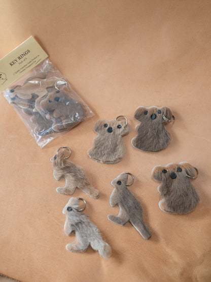The Real McCaul Leathergoods Cuddles Koala Keyring Souvenir Australian Made Australian Owned