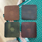 The Real McCaul Leathergoods Gift Rustic Coasters - Square - Set of 6 Australian Made Australian Owned Leather Coaster Set (6) Made In Australia