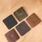 The Real McCaul Leathergoods Gift Rustic Coasters - Square - Set of 6 Australian Made Australian Owned Leather Coaster Set (6) Made In Australia