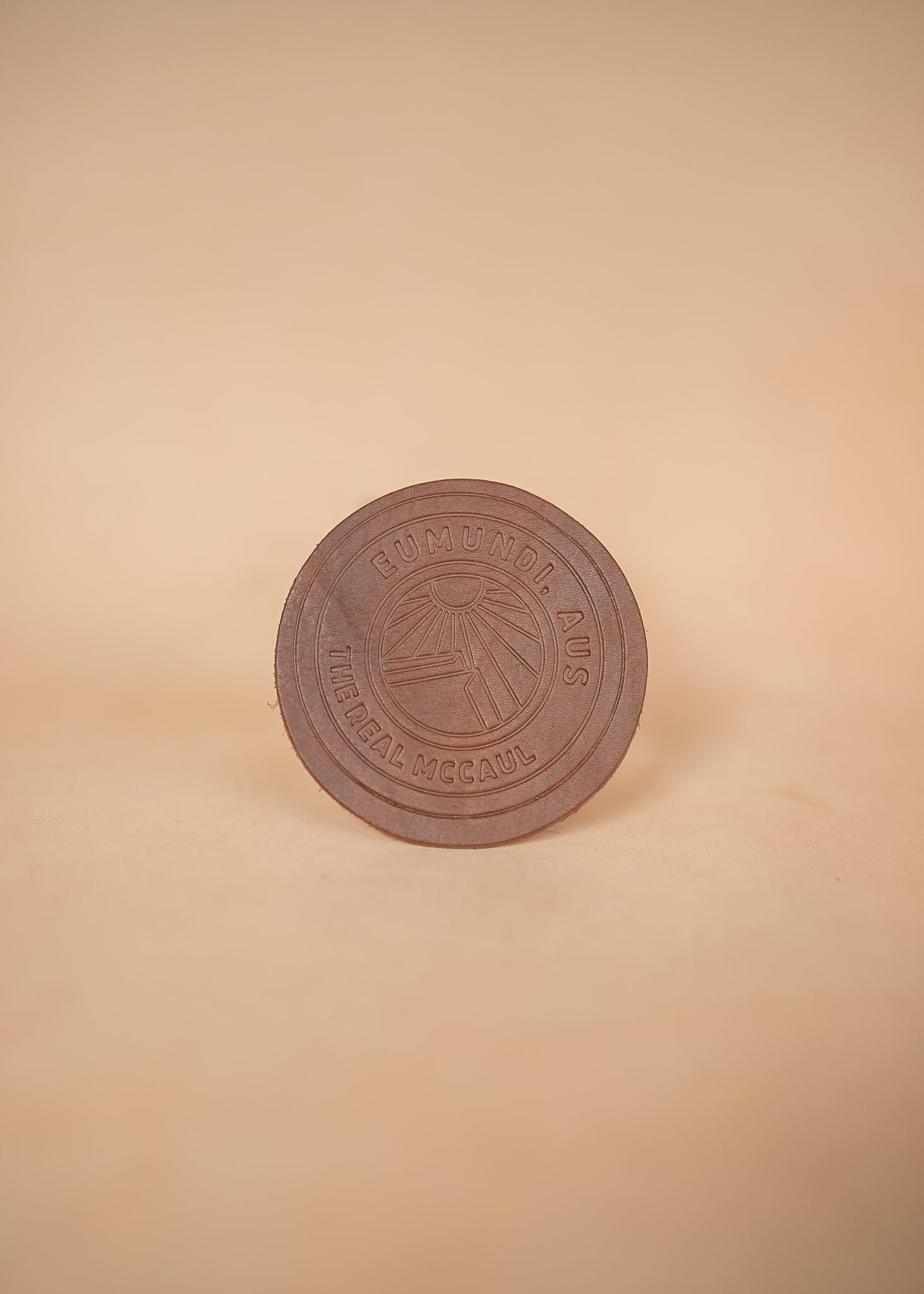 The Real McCaul Leathergoods Gift Tan / Single The Real McCaul Leather Coasters - Eumundi Australian Made Australian Owned Eumundi Leather Coaster Set Made In Australia