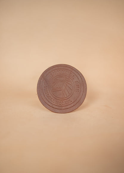The Real McCaul Leathergoods Gift Tan / Single The Real McCaul Leather Coasters - Eumundi Australian Made Australian Owned Eumundi Leather Coaster Set Made In Australia