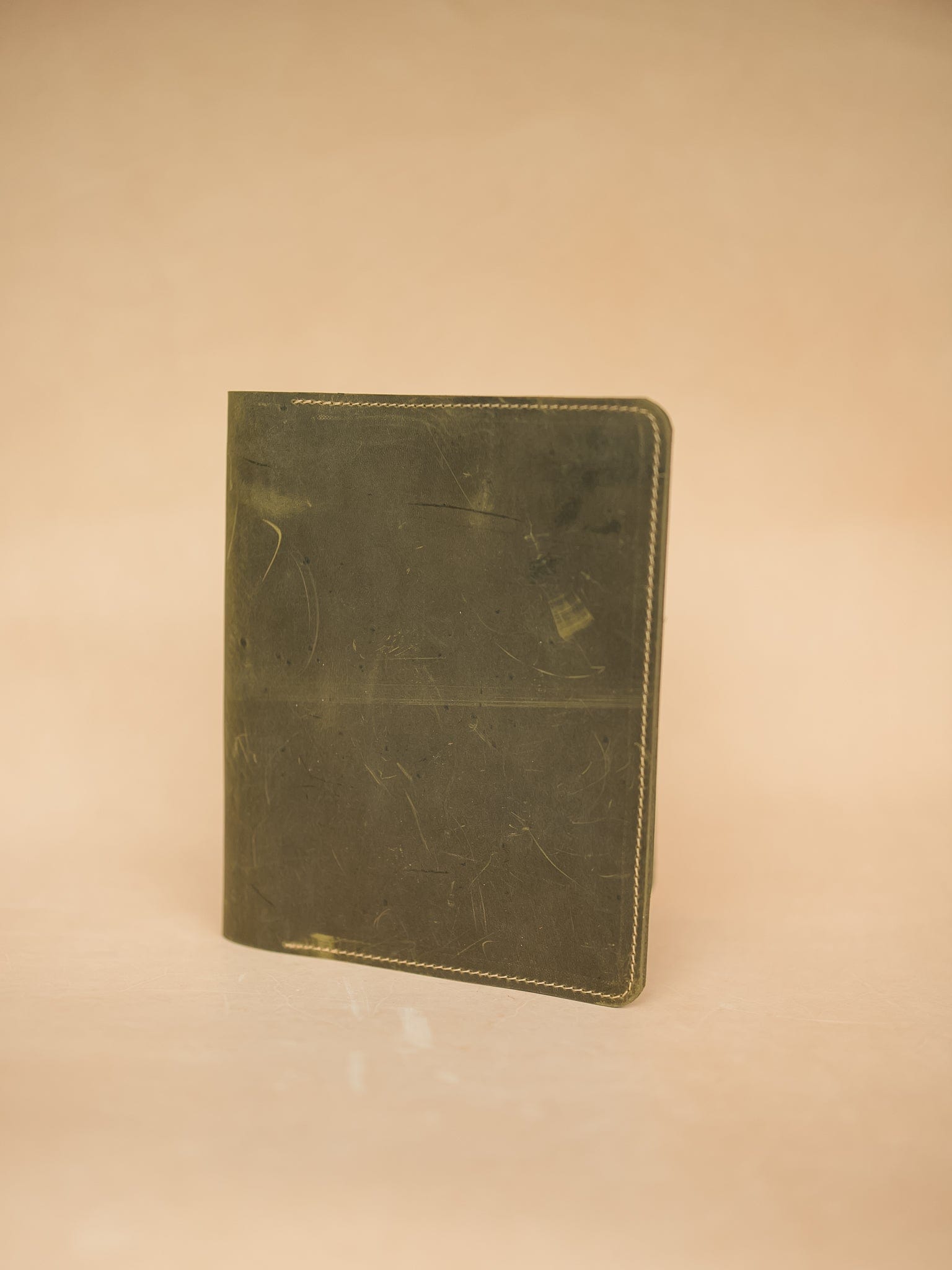 The Real McCaul Leathergoods Green / Dark A5 Diary Journal Book Cover Australian Made Australian Owned Leather Rustic Book/Diary Cover Australian Made