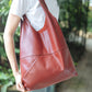 The Real McCaul Leathergoods Handbags Deep Red The Noosa Tote Sling Bag Australian Made Australian Owned Slouch Tote Bag Leather Made In Australia 