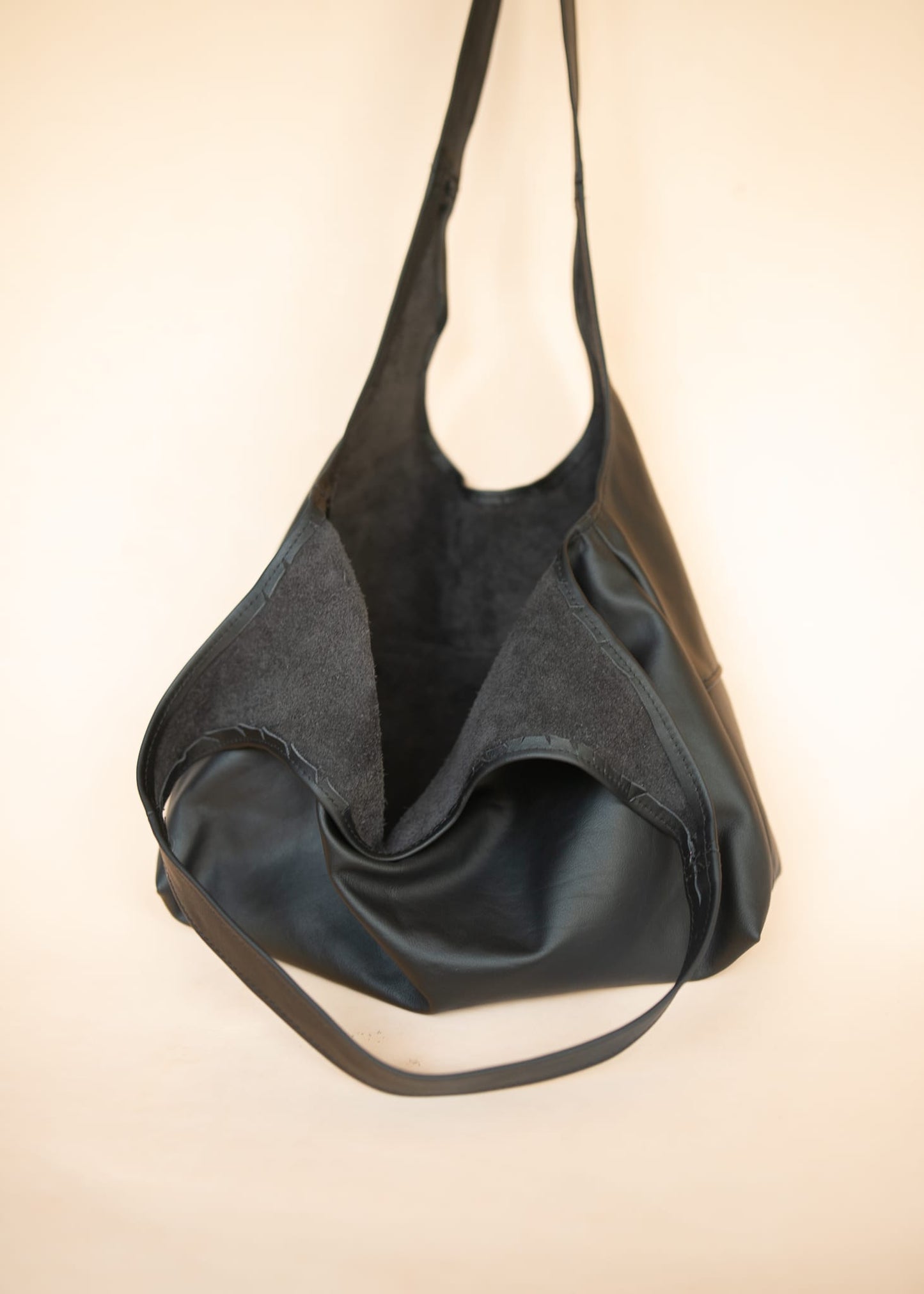 The Real McCaul Leathergoods Handbags Noosa Tote Sling Bag - Black - Cowhide Australian Made Australian Owned Slouch Tote Bag Leather Made In Australia 