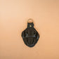 The Real McCaul Leathergoods Keyring Black / Antique Brass / Split Keyring Crocodile Crown Keyring Australian Made Australian Owned Crocodile Key Fob Holder Belt Hook Made In Australia