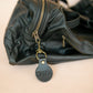 The Real McCaul Leathergoods Keyring Black / Brass Personalised Initials Keyring Bag Charm - Large Australian Made Australian Owned Personalised Leather Keyring Key Chain Bag Accessory Bag Charm Leather Made in Australia