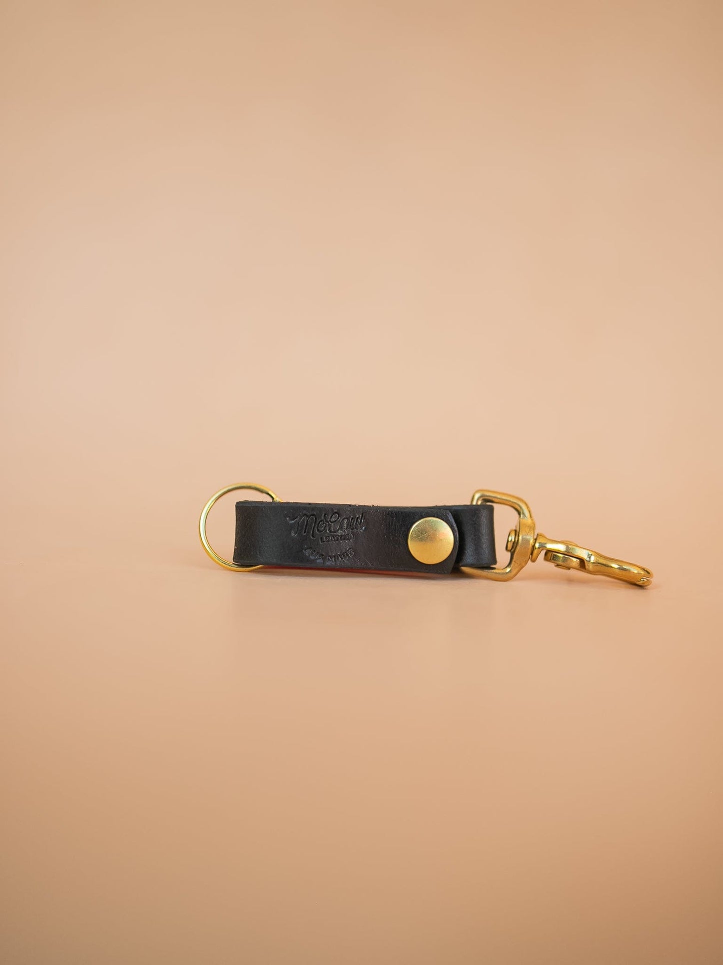 The Real McCaul Leathergoods Keyring Black Mini Belt Loop Key Chain Holder Australian Made Australian Owned Leather Key Fob Holder Belt Hook Made In Australia