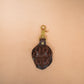 The Real McCaul Leathergoods Keyring Brown / Gold / Hook Crocodile Crown Keyring Australian Made Australian Owned Crocodile Key Fob Holder Belt Hook Made In Australia