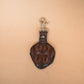 The Real McCaul Leathergoods Keyring Brown / Silver / Hook Crocodile Crown Keyring Australian Made Australian Owned Crocodile Key Fob Holder Belt Hook Made In Australia
