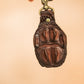 The Real McCaul Leathergoods Keyring Brown / Silver / Hook Crocodile Crown Keyring Australian Made Australian Owned Leather Key Fob Holder Belt Hook Made In Australia