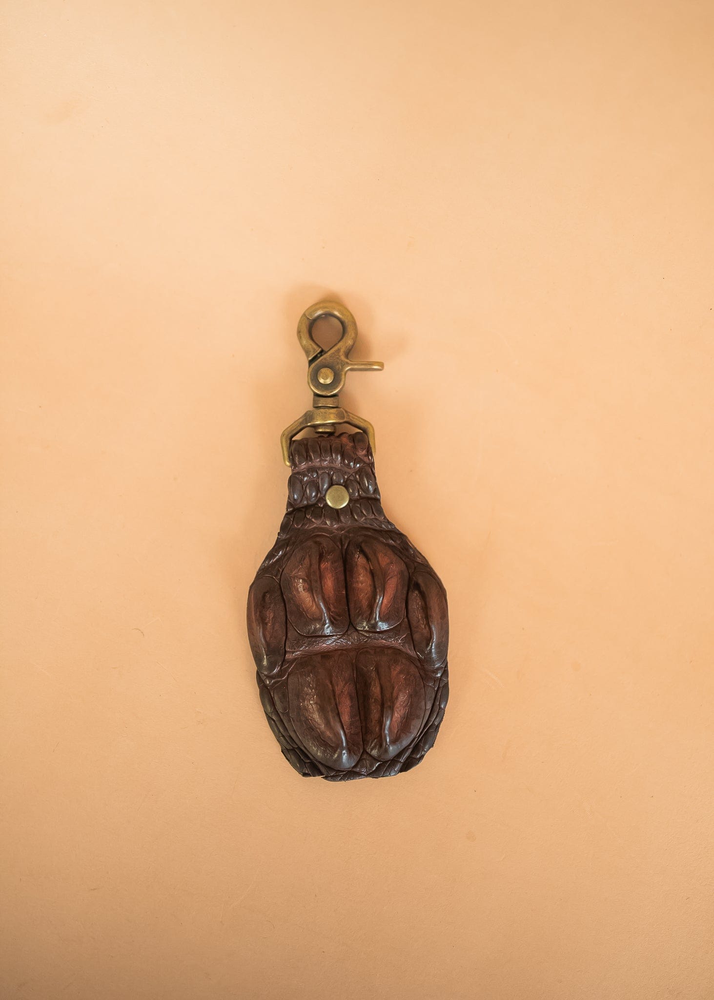 The Real McCaul Leathergoods Keyring Crocodile Crown Keyring Australian Made Australian Owned Leather Key Fob Holder Belt Hook Made In Australia