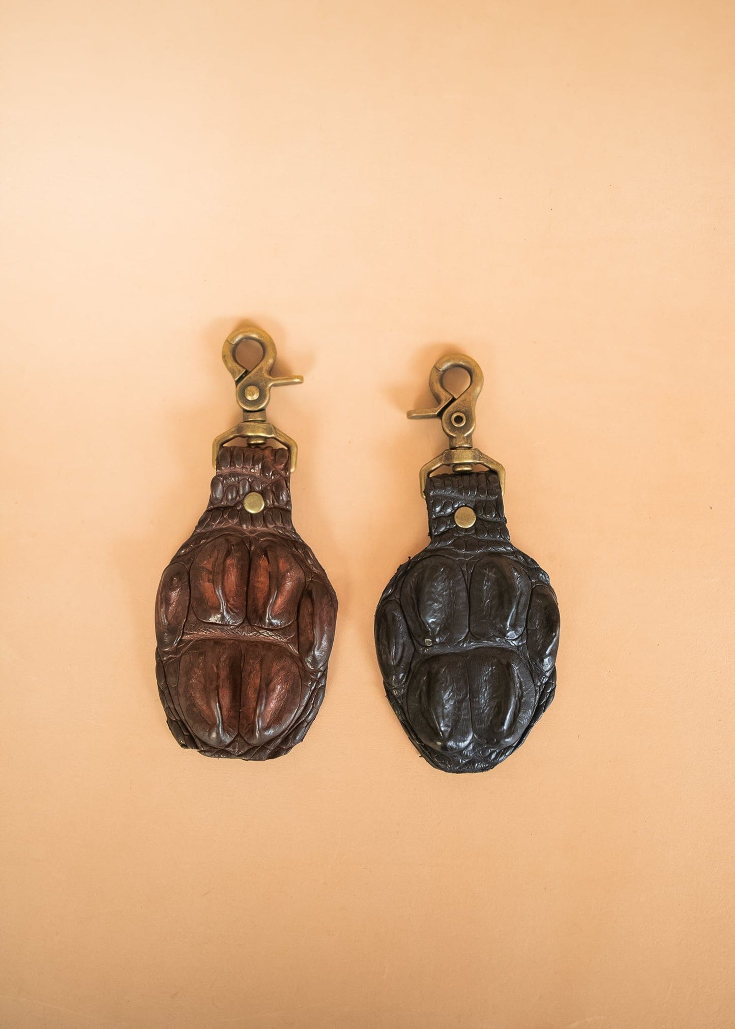 The Real McCaul Leathergoods Keyring Crocodile Crown Keyring Australian Made Australian Owned Leather Key Fob Holder Belt Hook Made In Australia