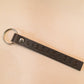 The Real McCaul Leathergoods Keyring Dark Brown Phone Number Leather Keyring Australian Made Australian Owned Personalised Leather Name Keyring Australian Made