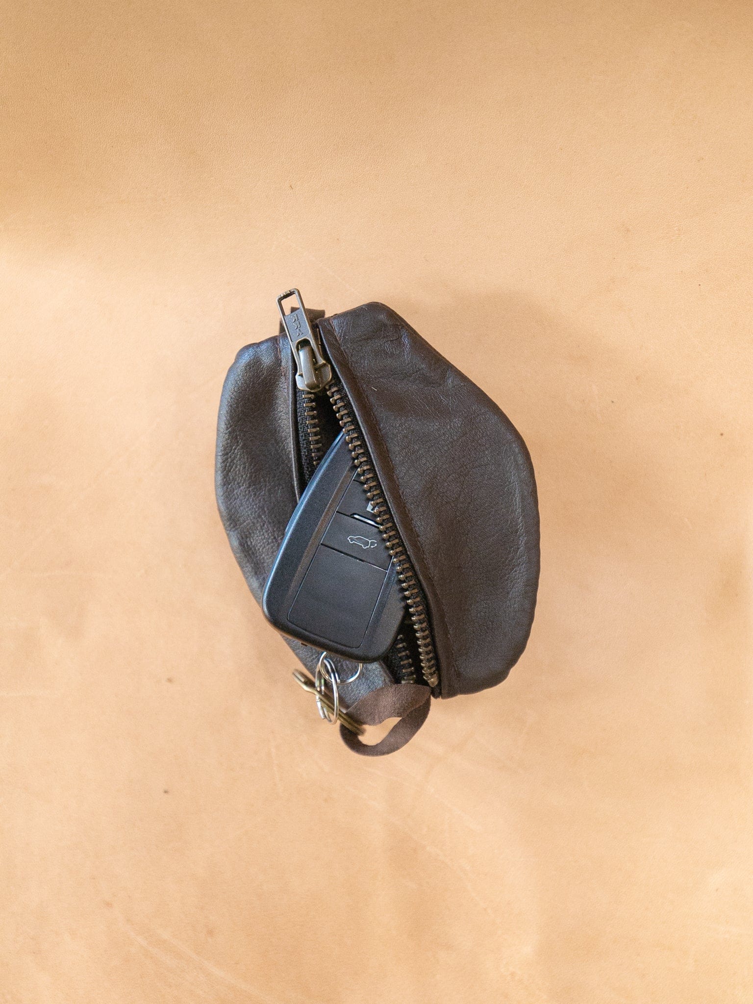 The Real McCaul Leathergoods Keyring Double Sided Key & Coin Pouch - Kangaroo Australian Made Australian Owned Double Sided Key & Coin Pouch- MADE IN AUSTRALIA - Genuine Leather