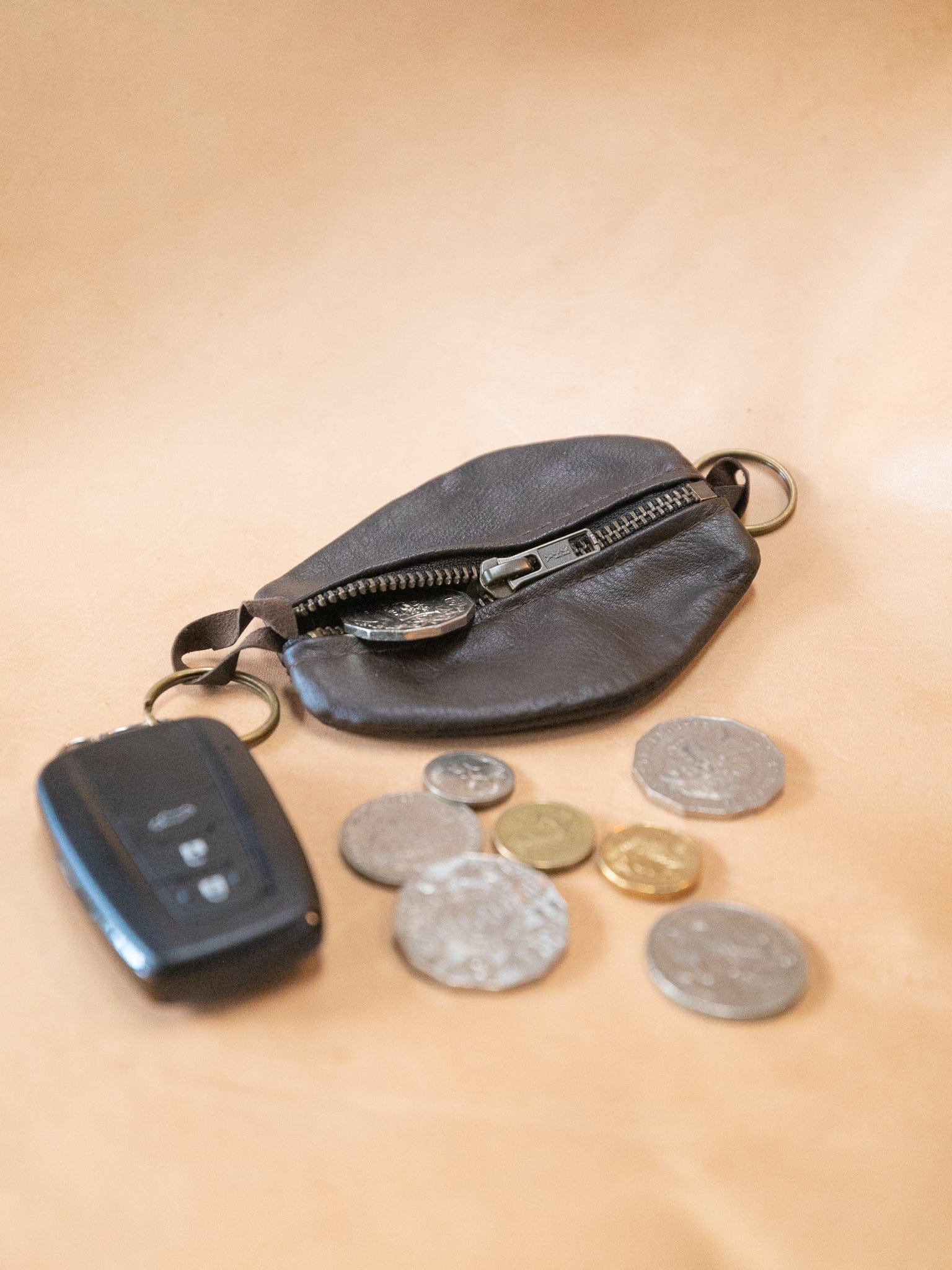 The Real McCaul Leathergoods Keyring Double Sided Key & Coin Pouch - Kangaroo Australian Made Australian Owned Double Sided Key & Coin Pouch- MADE IN AUSTRALIA - Genuine Leather