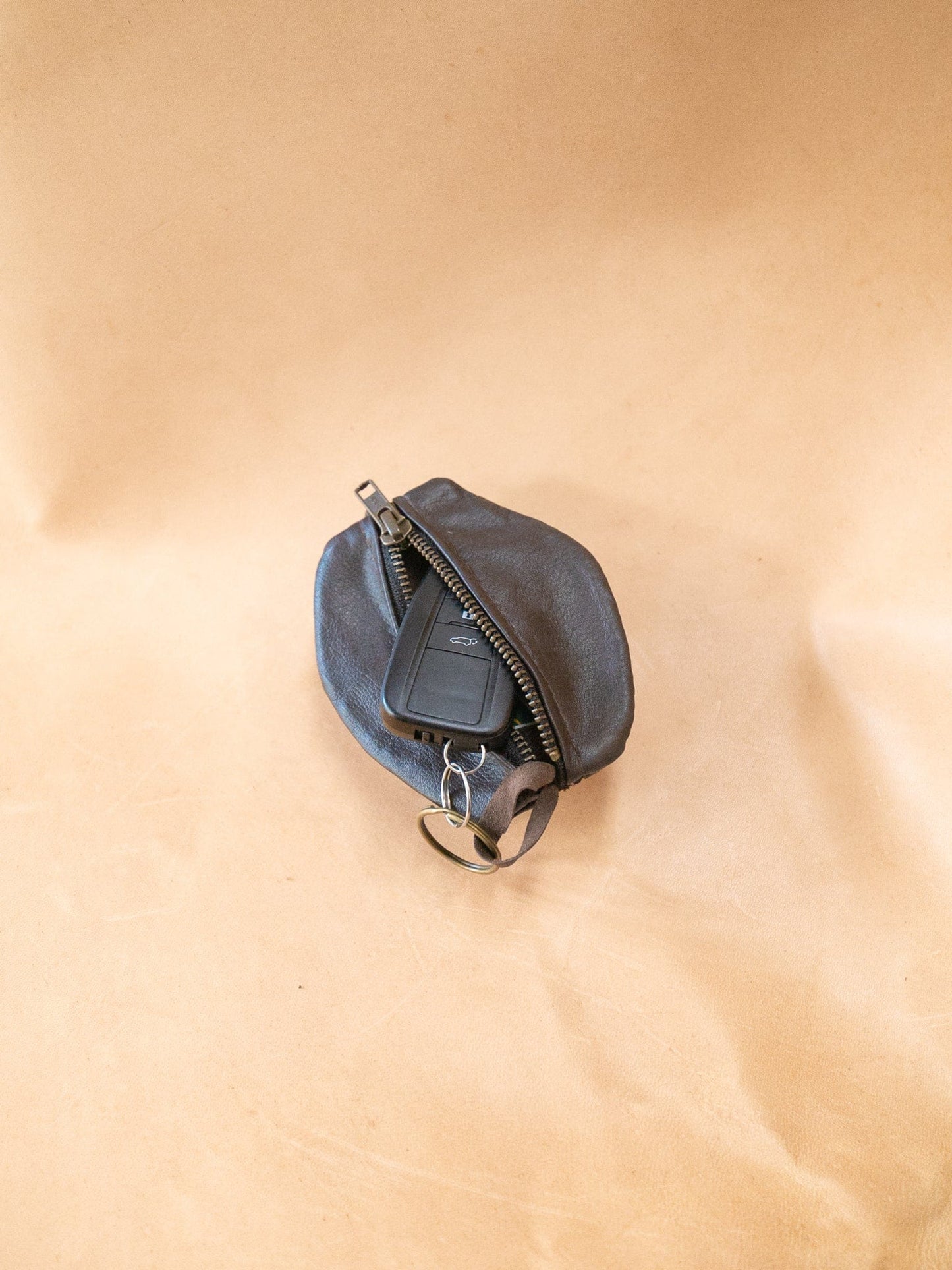 The Real McCaul Leathergoods Keyring Double Sided Key & Coin Pouch - Kangaroo Australian Made Australian Owned Double Sided Key & Coin Pouch- MADE IN AUSTRALIA - Genuine Leather