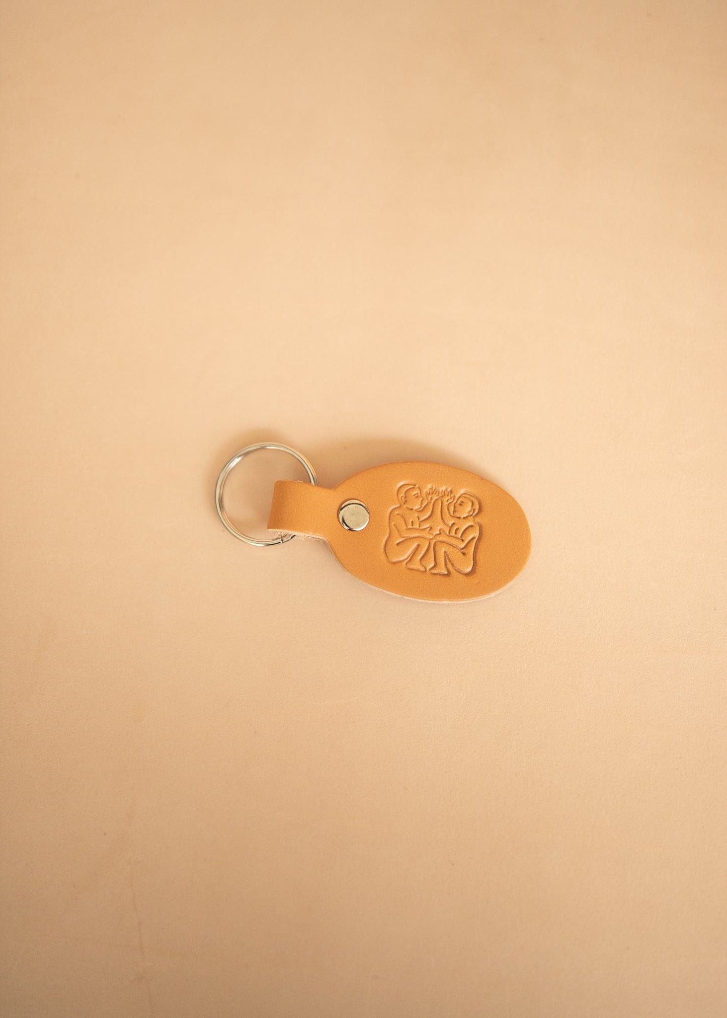 The Real McCaul Leathergoods Keyring Gemini Keyring - Zodiac Horoscope Star Sign - Natural Australian Made Australian Owned Horoscope Zodiac Star Sign Keyring Leather Made in Australia