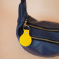 The Real McCaul Leathergoods Keyring Keyring Bag Charm - Smiley Face Australian Made Australian Owned Smiley Face Keyring Key Chain Bag Accessory Bag Charm Leather Made in Australia