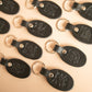 The Real McCaul Leathergoods Keyring Keyring - Zodiac Horoscope Star Sign - Black Australian Made Australian Owned Horoscope Zodiac Star Sign Keyring Leather Made in Australia