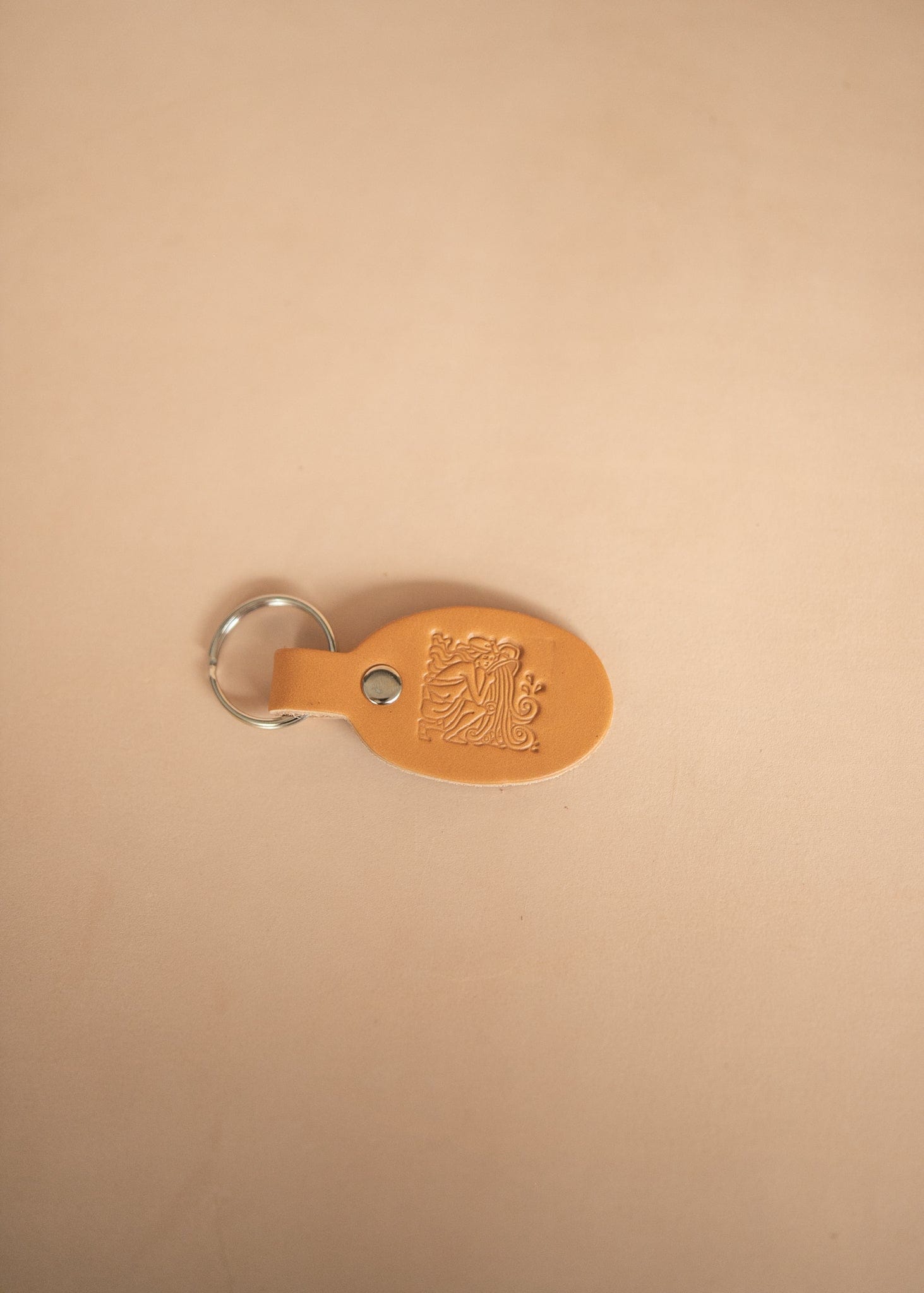 The Real McCaul Leathergoods Keyring Keyring - Zodiac Horoscope Star Sign - Natural Australian Made Australian Owned Horoscope Zodiac Star Sign Keyring Leather Made in Australia