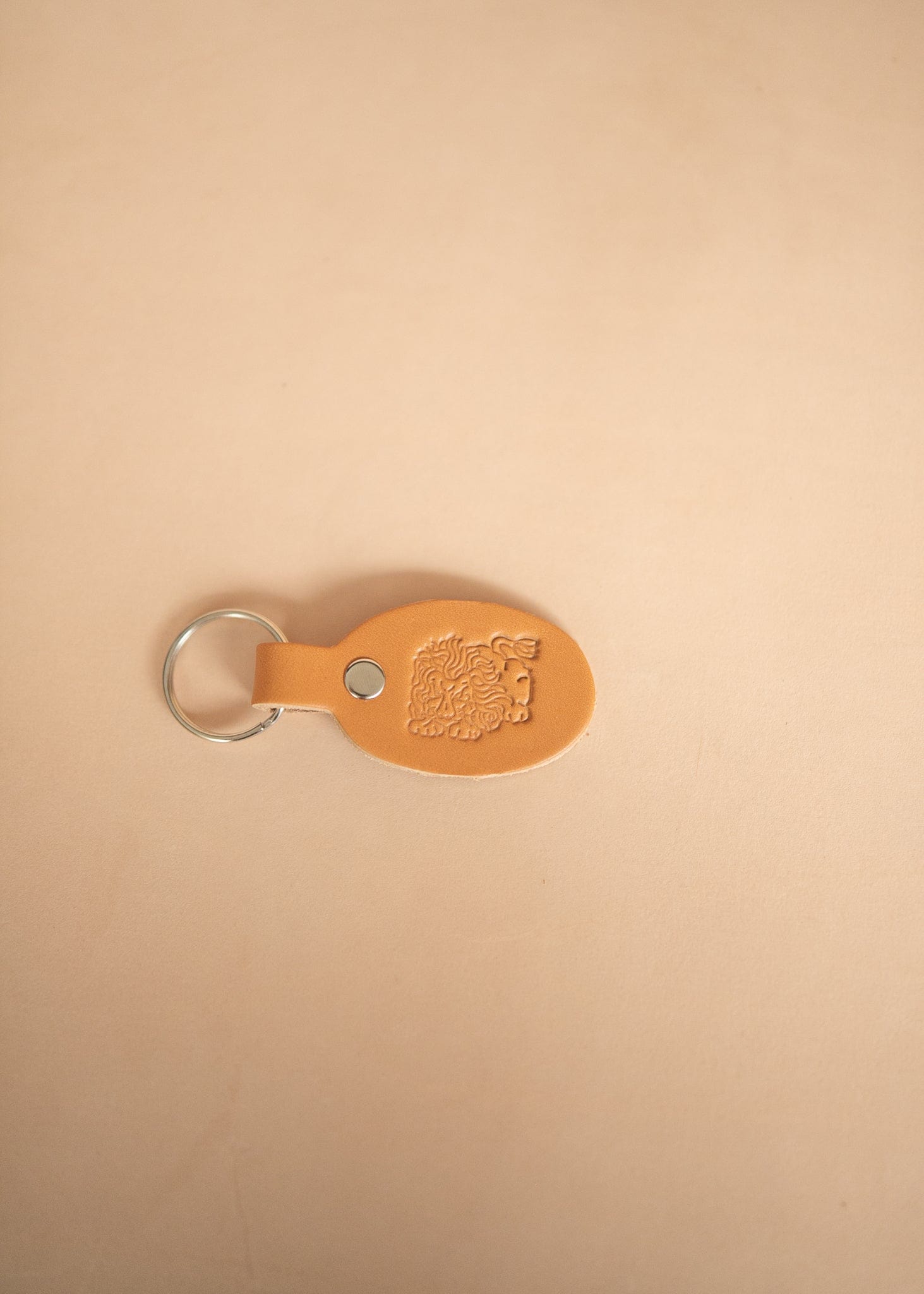 The Real McCaul Leathergoods Keyring Leo Keyring - Zodiac Horoscope Star Sign - Natural Australian Made Australian Owned Horoscope Zodiac Star Sign Keyring Leather Made in Australia
