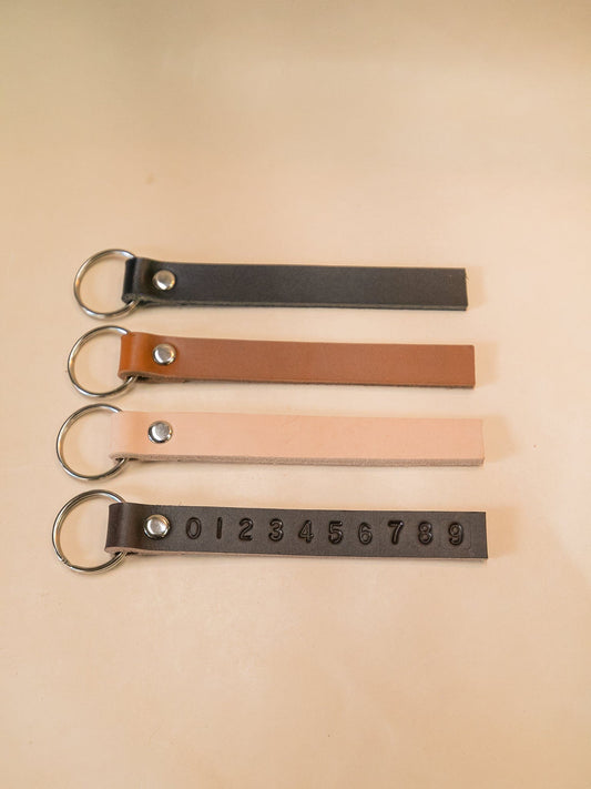 The Real McCaul Leathergoods Keyring Phone Number Leather Keyring Australian Made Australian Owned Personalised Leather Name Keyring Australian Made