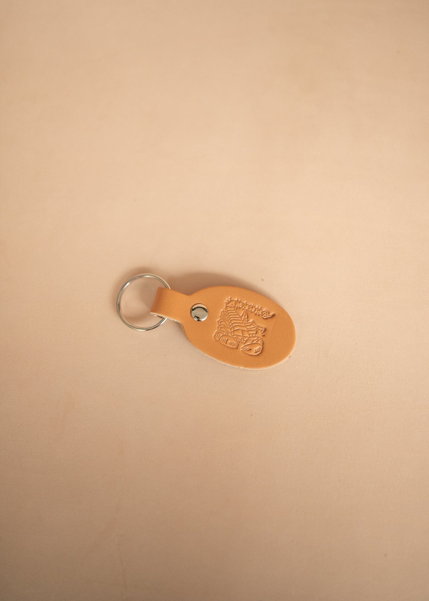 The Real McCaul Leathergoods Keyring Scorpio Keyring - Zodiac Horoscope Star Sign - Natural Australian Made Australian Owned Horoscope Zodiac Star Sign Keyring Leather Made in Australia