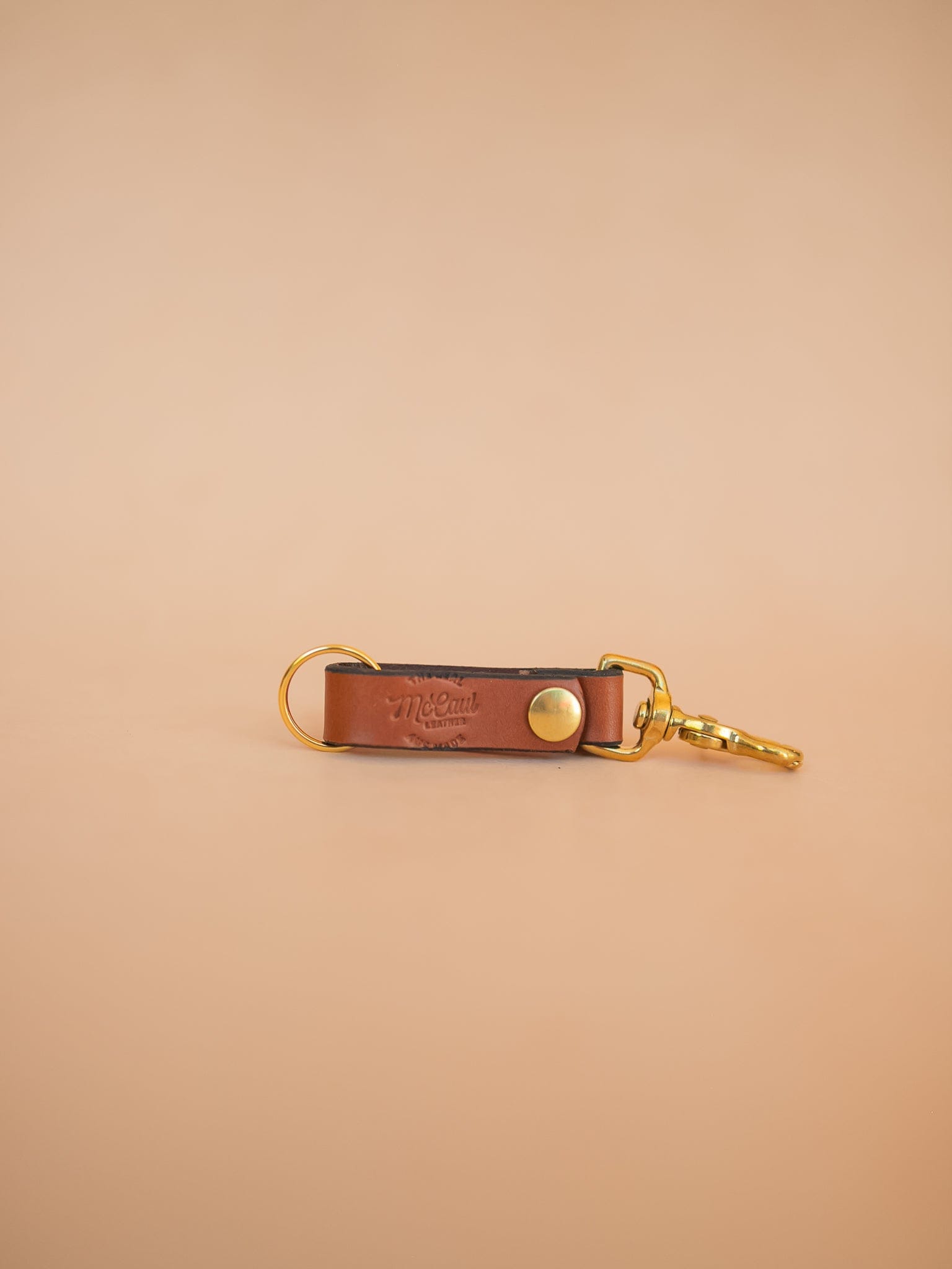 The Real McCaul Leathergoods Keyring Tan Mini Belt Loop Key Chain Holder Australian Made Australian Owned Leather Key Fob Holder Belt Hook Made In Australia