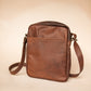 The Real McCaul Leathergoods Manbag Brown Charlie Satchel Sidebag - Kangaroo Australian Made Australian Owned Charlie Leather Sidebag Satchel Man Bag- Made In Australia