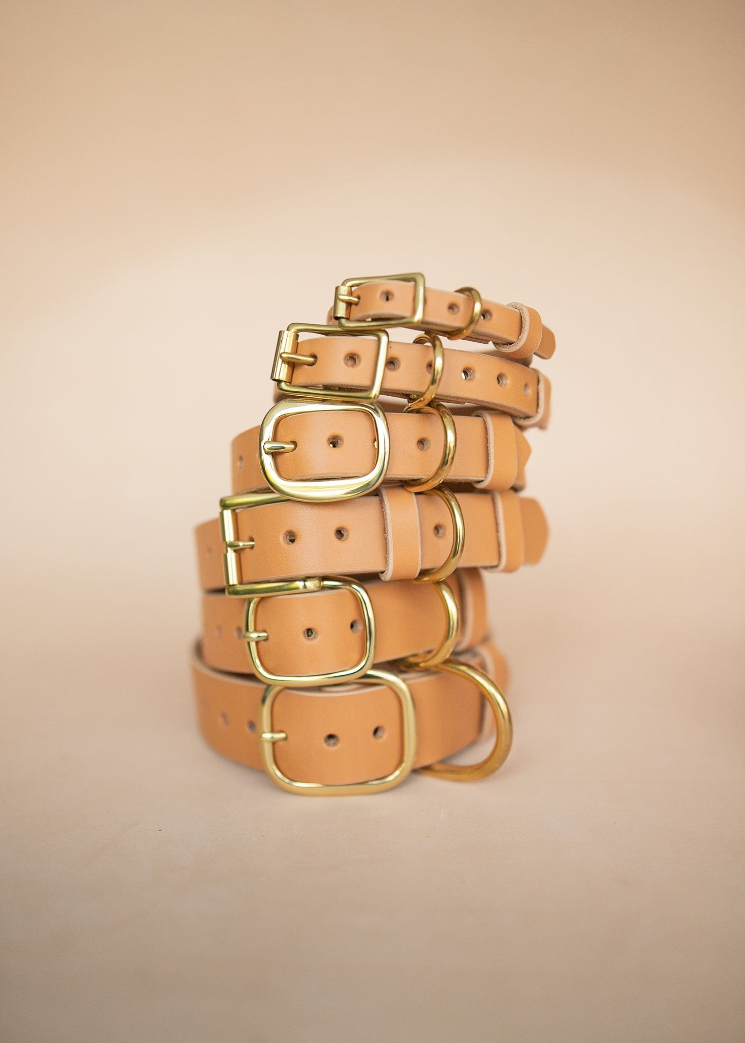 The Real McCaul Leathergoods Pet Collars & Harnesses Classic Dog Collar - 12mm - Natural Australian Made Australian Owned Leather Dog Collar with Brass Fittings- Australian Made