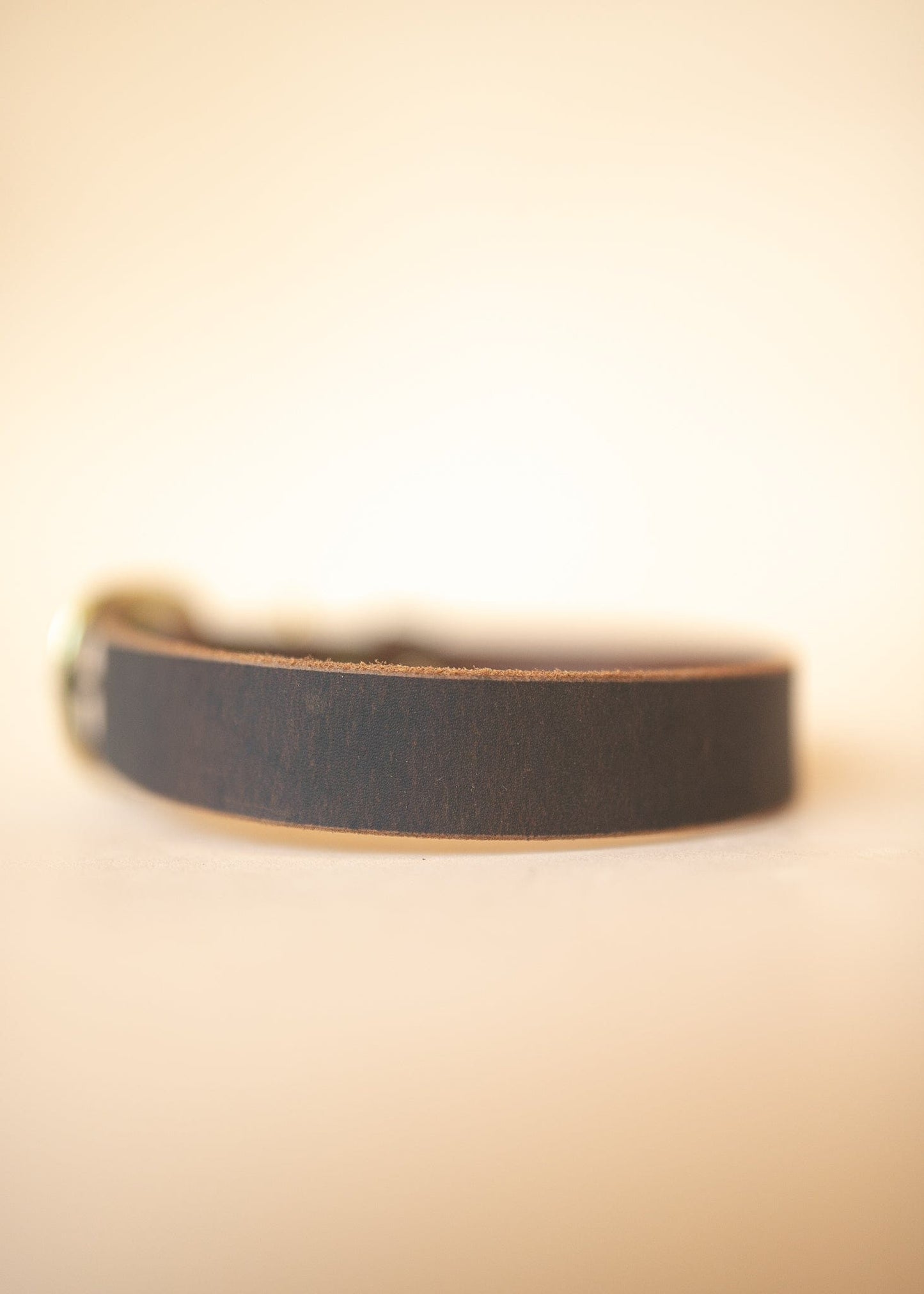 The Real McCaul Leathergoods Pet Collars & Harnesses Classic Dog Collar - 25mm - Vintage Rustic Brown Australian Made Australian Owned Leather Dog Collar with Brass Fittings- Australian Made