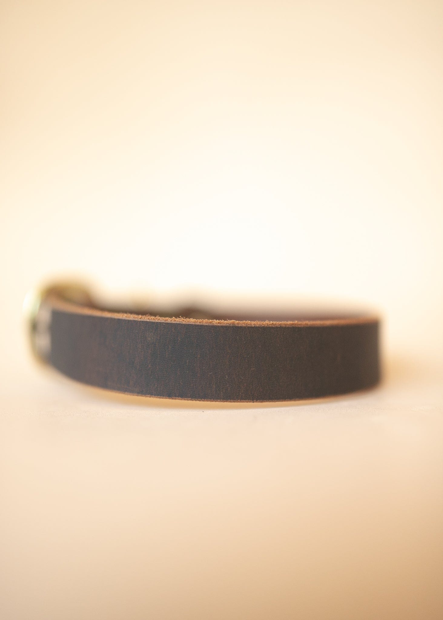 The Real McCaul Leathergoods Pet Collars & Harnesses Classic Dog Collar - 25mm - Vintage Rustic Brown Australian Made Australian Owned Leather Dog Collar with Brass Fittings- Australian Made