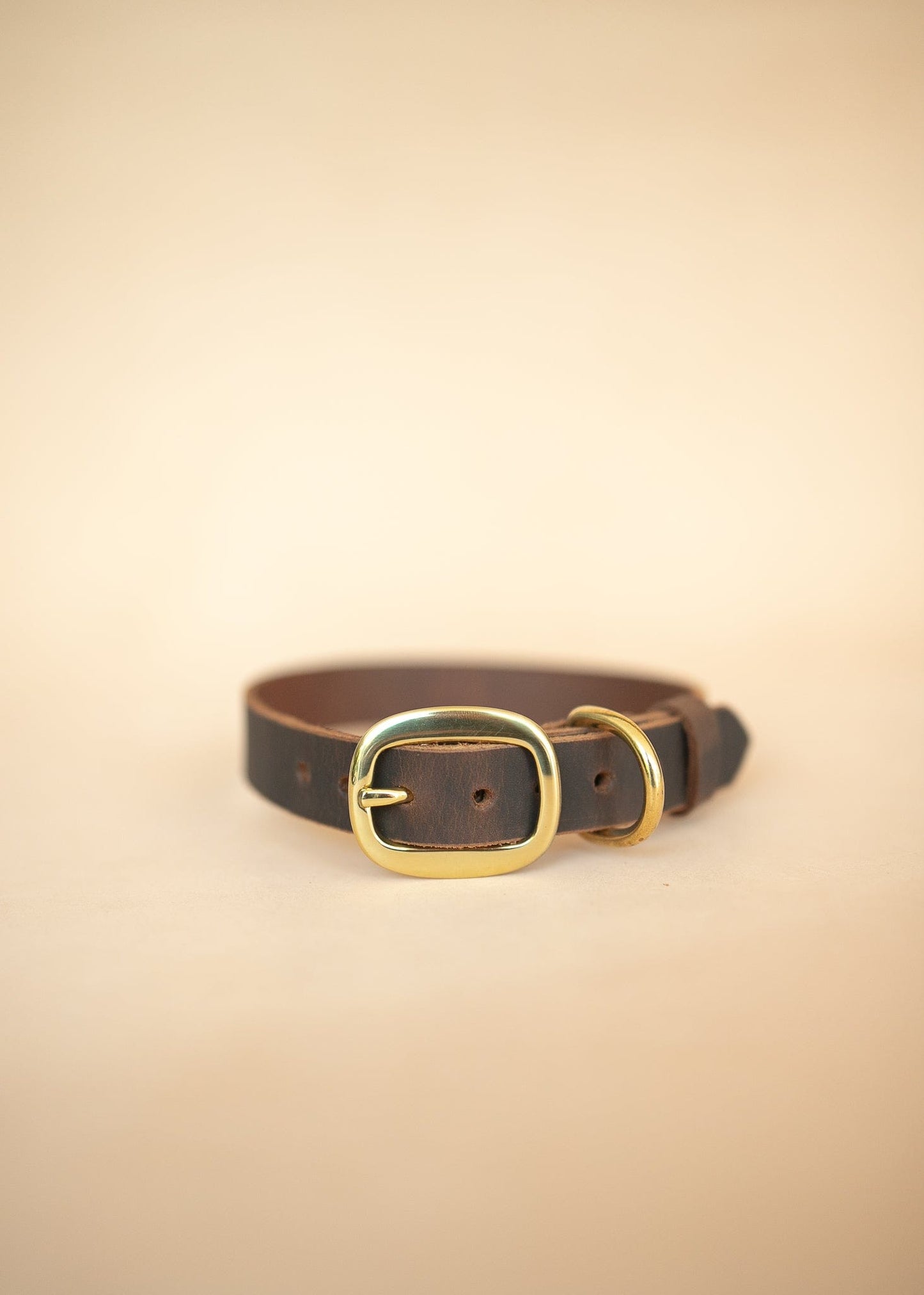The Real McCaul Leathergoods Pet Collars & Harnesses Classic Dog Collar - 25mm - Vintage Rustic Brown Australian Made Australian Owned Leather Dog Collar with Brass Fittings- Australian Made