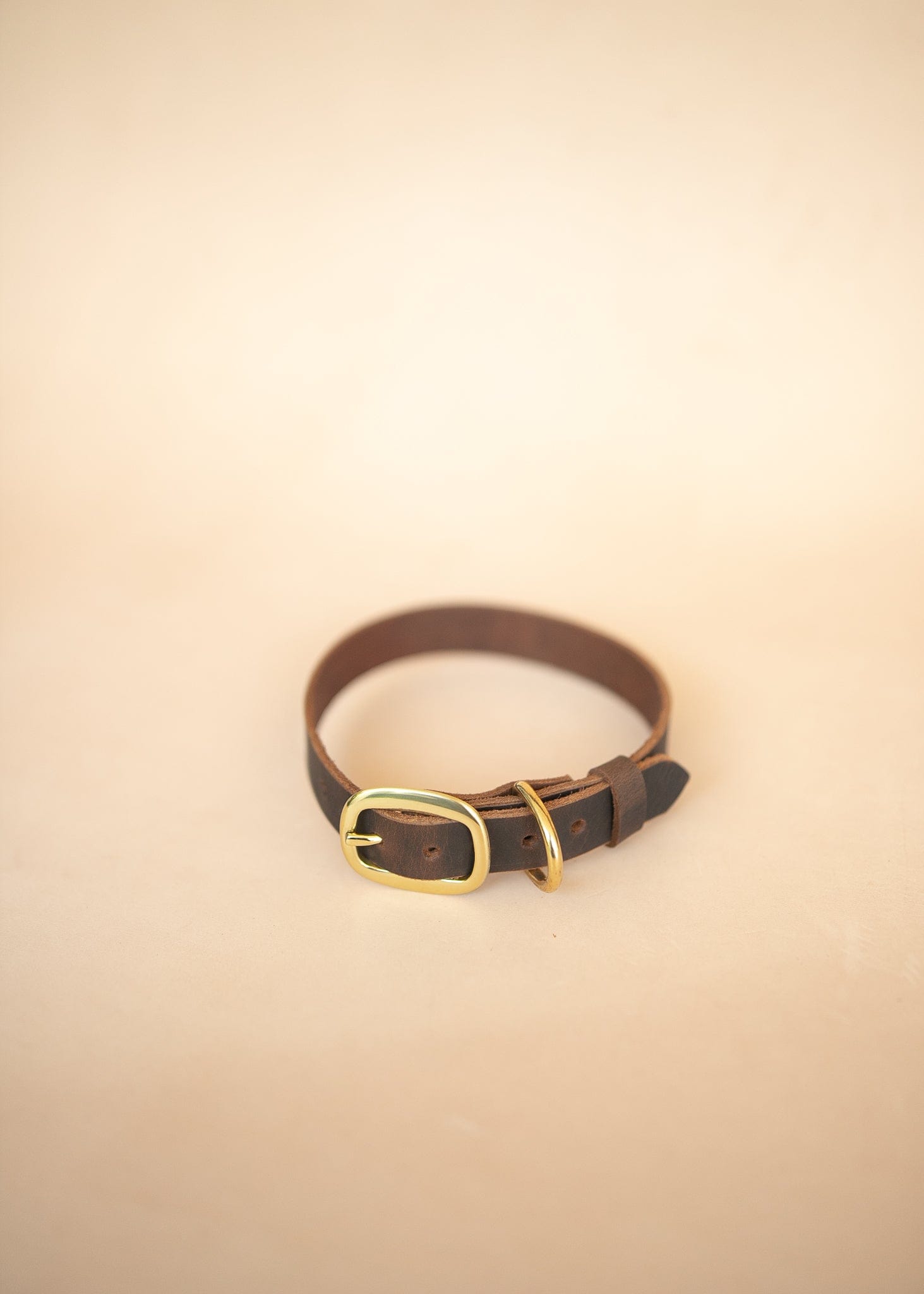 The Real McCaul Leathergoods Pet Collars & Harnesses Classic Dog Collar - 25mm - Vintage Rustic Brown Australian Made Australian Owned Leather Dog Collar with Brass Fittings- Australian Made