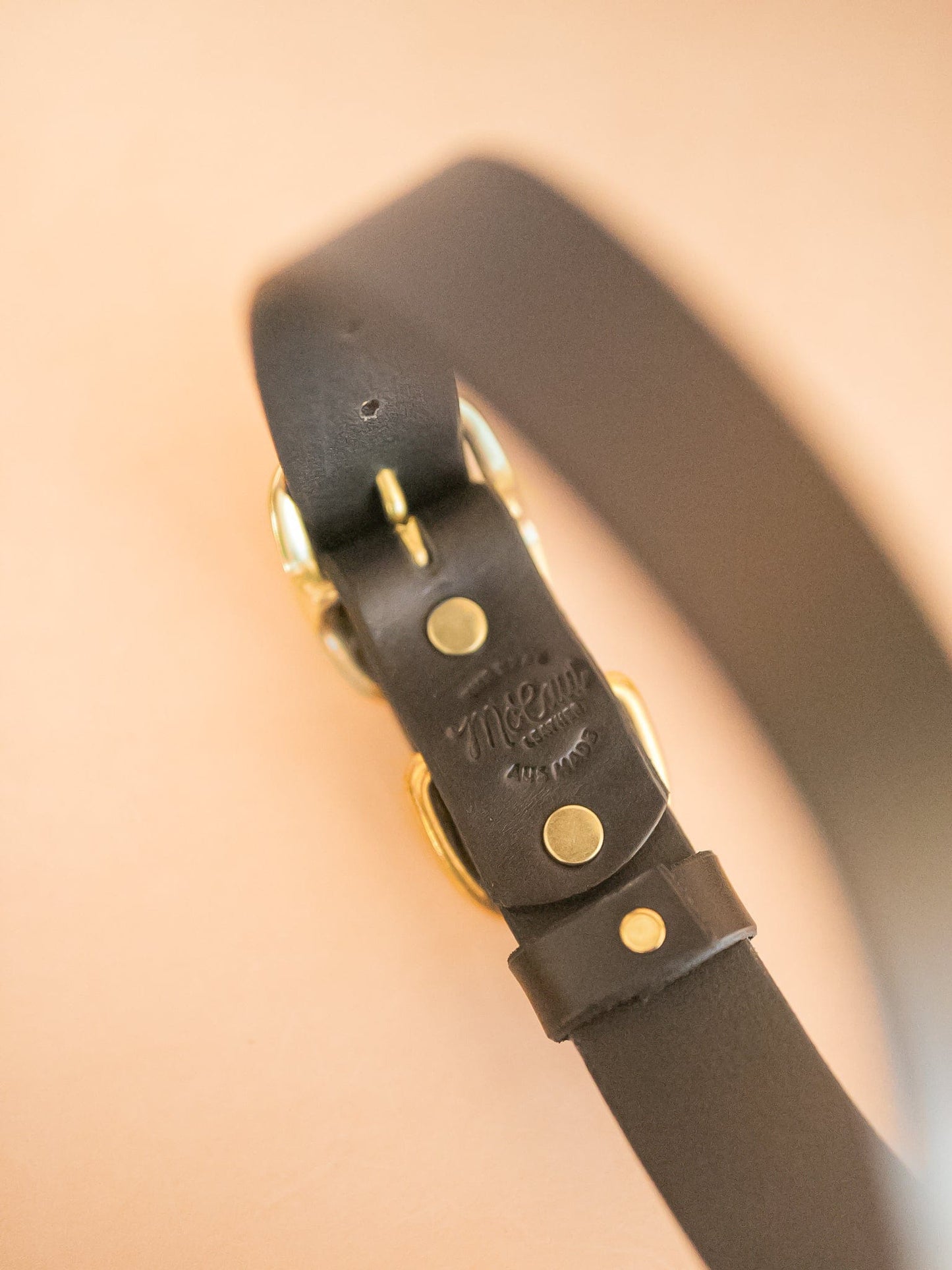 The Real McCaul Leathergoods Pet Collars & Harnesses Classic Dog Collar - 32mm - Black Australian Made Australian Owned Leather Dog Collar with Brass Fittings- Australian Made