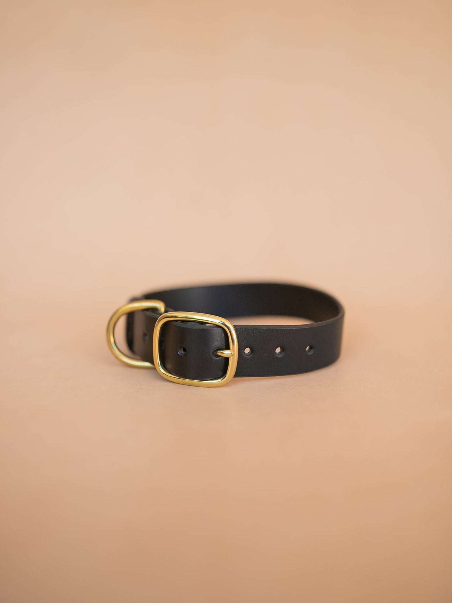 The Real McCaul Leathergoods Pet Collars & Harnesses Classic Dog Collar - 32mm - Black Australian Made Australian Owned Leather Dog Collar with Brass Fittings- Australian Made