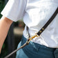 The Real McCaul Leathergoods Pet Leashes Hands Free Long Crossbody Dog Leash - 20mm - Dark Brown Australian Made Australian Owned Leather Dog Lead or Leash - HandMade In Australia- Brass Fittings