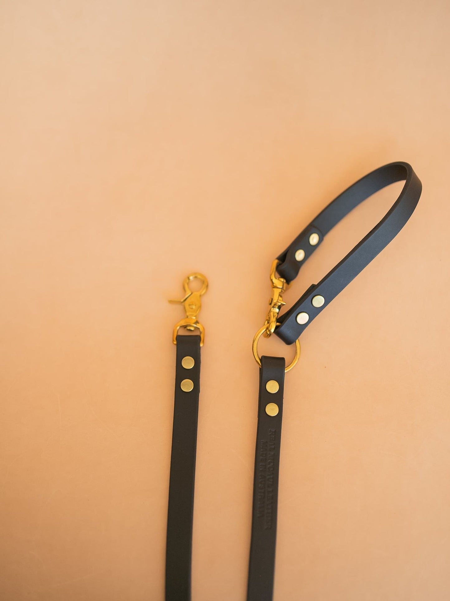 The Real McCaul Leathergoods Pet Leashes Hands Free Long Crossbody Dog Leash - 20mm - Dark Brown Australian Made Australian Owned Leather Dog Lead or Leash - HandMade In Australia- Brass Fittings