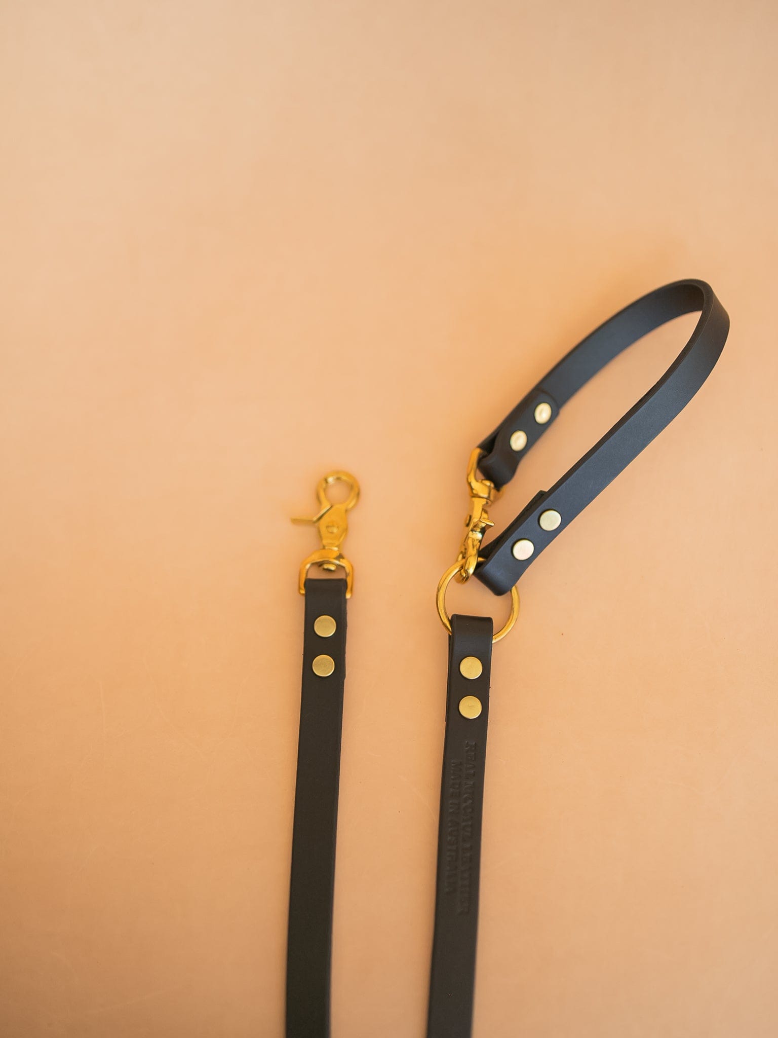 The Real McCaul Leathergoods Pet Leashes Hands Free Long Crossbody Dog Leash - 20mm - Dark Brown Australian Made Australian Owned Leather Dog Lead or Leash - HandMade In Australia- Brass Fittings