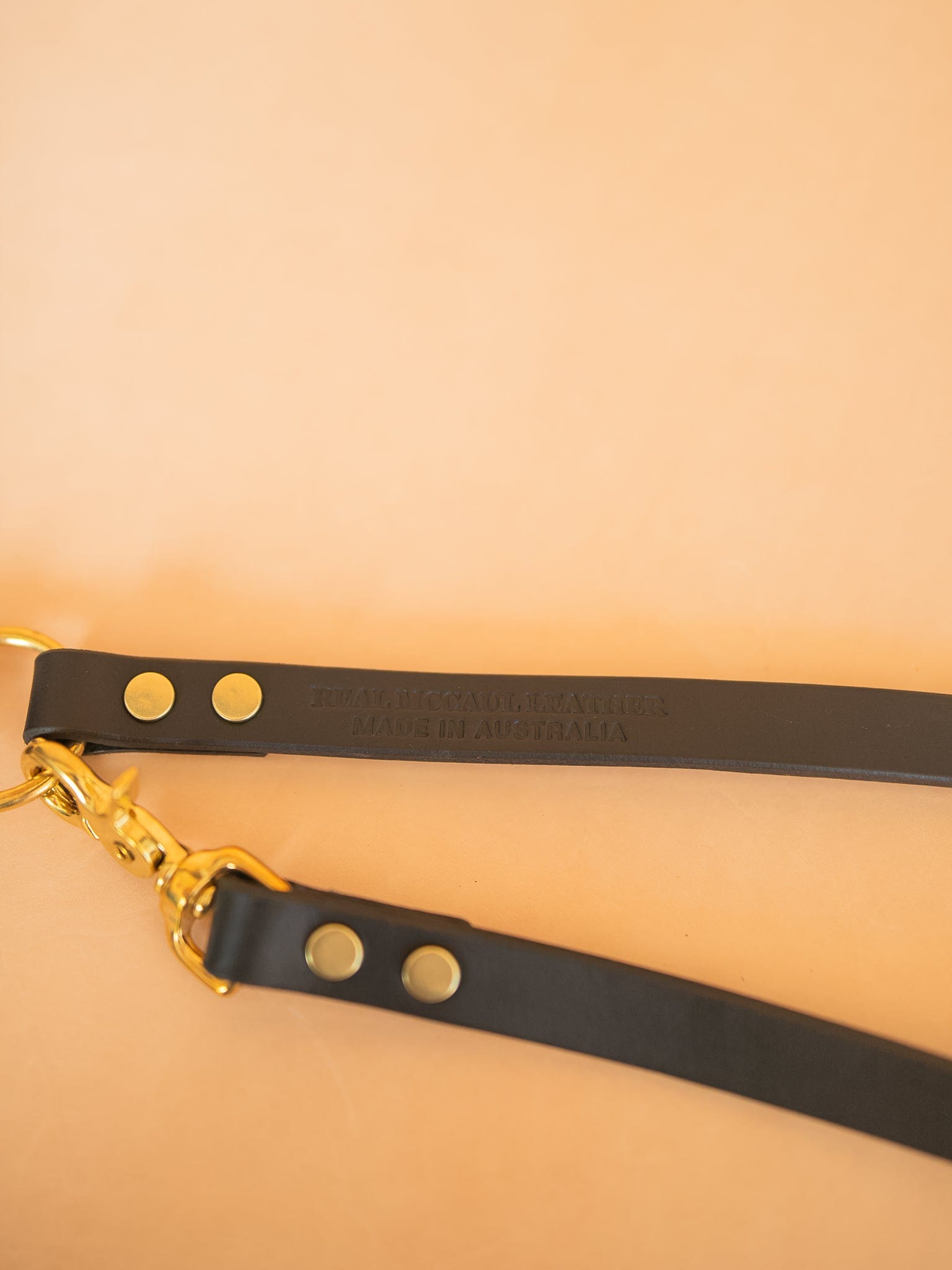 The Real McCaul Leathergoods Pet Leashes Hands Free Long Crossbody Dog Leash - 20mm - Dark Brown Australian Made Australian Owned Leather Dog Lead or Leash - HandMade In Australia- Brass Fittings