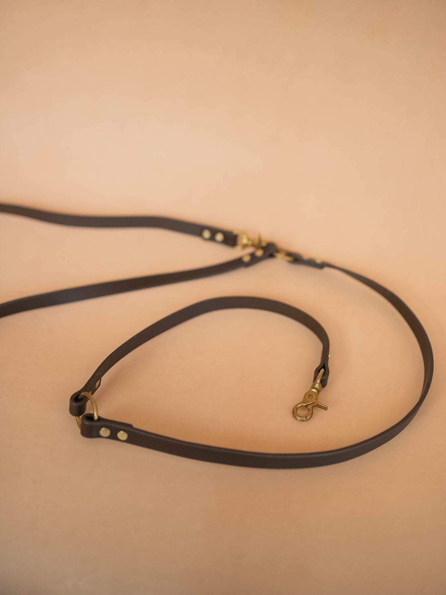 The Real McCaul Leathergoods Pet Leashes Hands Free Long Crossbody Dog Leash - 20mm - Dark Brown Australian Made Australian Owned Leather Dog Lead or Leash - HandMade In Australia- Brass Fittings